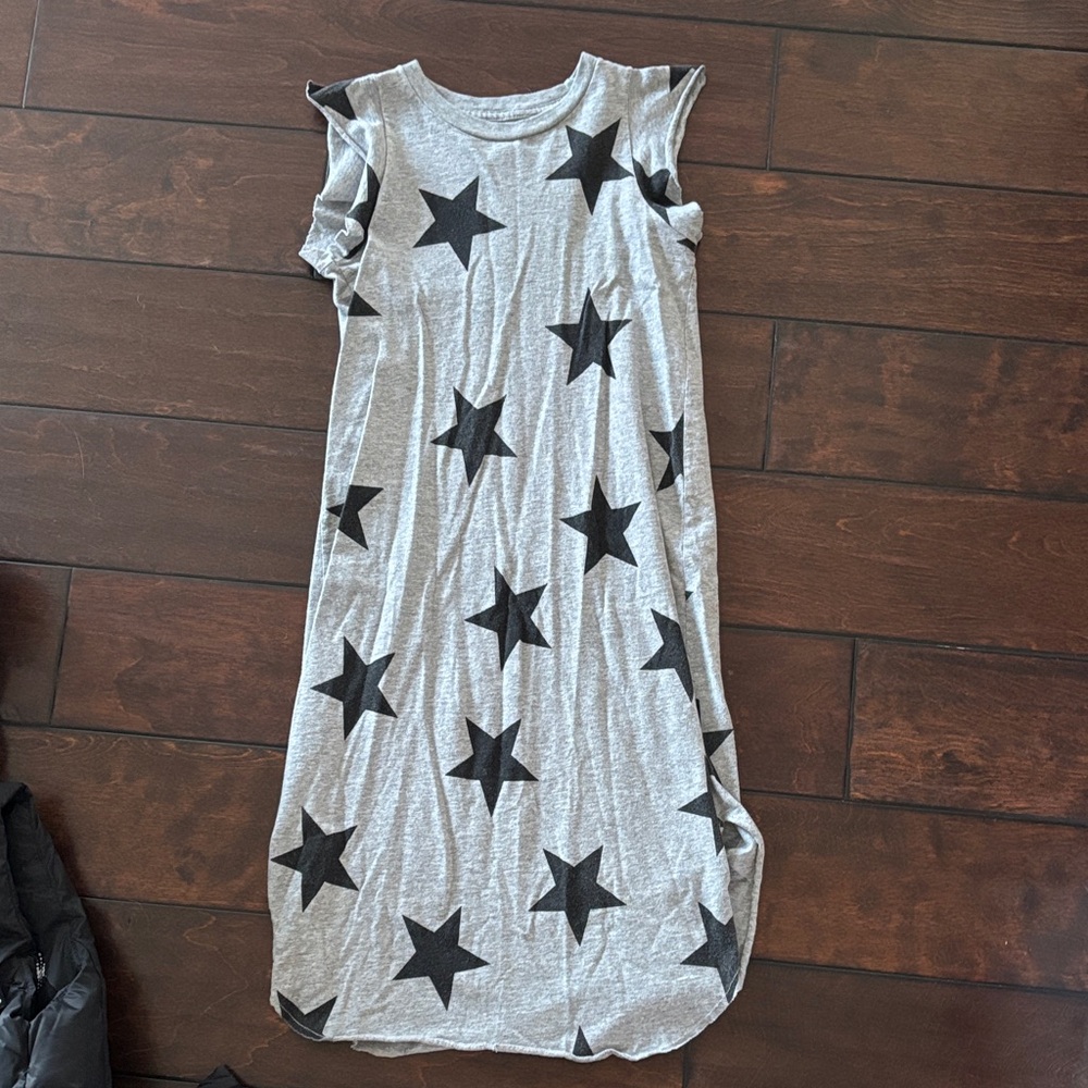 Nununu Gray dress with Black Star Accents